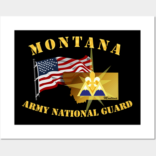 Montana - ARNG w Flag Posters and Art